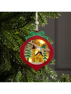 Ёлочная игрушка «Новогодний шар», 10×10×1 см, 3 LED, от батареек, свечение тёплое белое - Фото 4