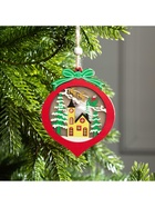 Ёлочная игрушка «Новогодний шар», 10×10×1 см, 3 LED, от батареек, свечение тёплое белое - Фото 5