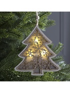 Ёлочная игрушка «Ёлочка в снежинках», 13×13×1 см, 3 LED, от батареек, свечение тёплое белое - Фото 4