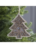 Ёлочная игрушка «Ёлочка в снежинках», 13×13×1 см, 3 LED, от батареек, свечение тёплое белое - Фото 5