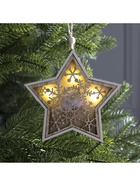 Ёлочная игрушка «Звезда в снежинках», 13×13×1 см, 3 LED, от батареек, свечение тёплое белое - Фото 4
