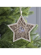 Ёлочная игрушка «Звезда в снежинках», 13×13×1 см, 3 LED, от батареек, свечение тёплое белое - Фото 5