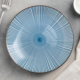 Тарелка керамическая пирожковая «Мерцание», d=20,5 см, цвет синий