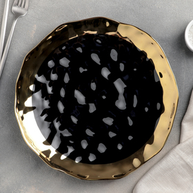 Тарелка керамическая обеденная «Ин и ян», d=27 см, цвет чёрный