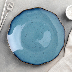 Тарелка керамическая обеденная «Галактика», d=25 см, цвет синий