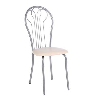 Стул "Венский", Серебристый металлик/Молочный