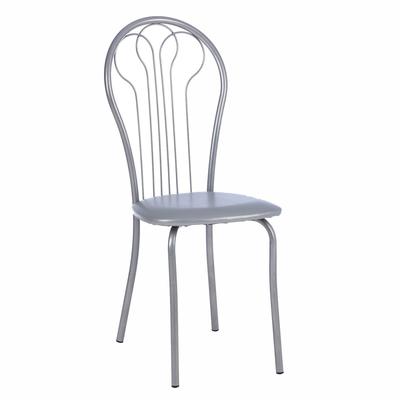 Стул для кухни «Клик Мебель. Венский», искусственная кожа, цвет серебристый металлик/металлик