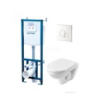 Комплект инсталляции: подвесной унитаз «Бореаль» сиденье дюр. softclose, инсталляция, панель хром - Фото 1