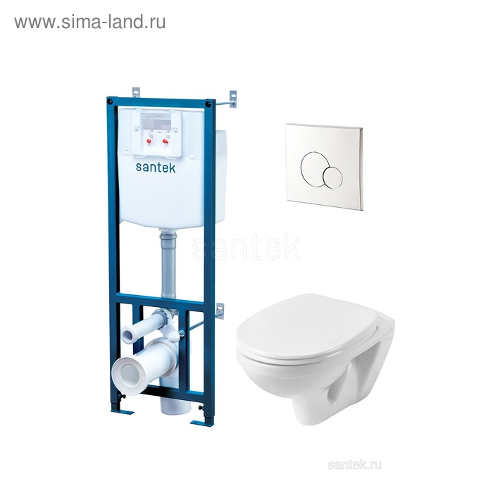 Комплект инсталляции: подвесной унитаз «Бореаль» сиденье дюр. softclose, инсталляция, панель хром