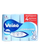 Бумага туалетная Veiro «Домашняя», 2 слоя, 12 рулонов - Фото 3
