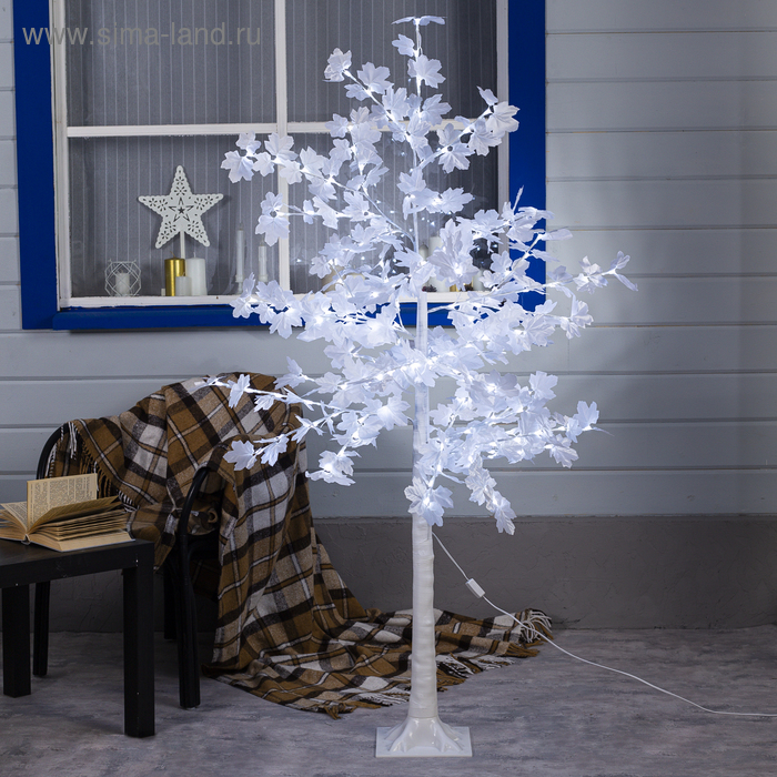 Светодиодное дерево «Клён белый» 1.6 м, 160 LED, постоянное свечение, 220 В, свечение белое - Фото 1