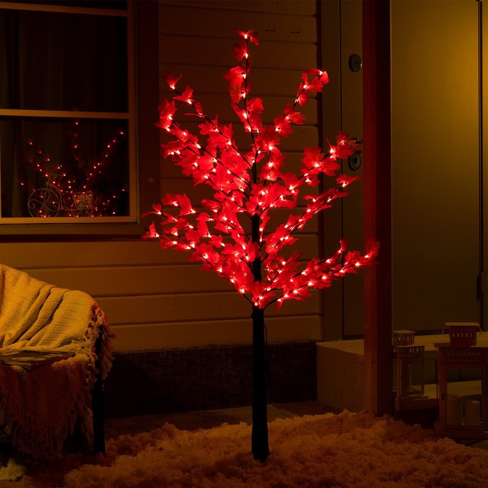 Светодиодное дерево «Клён красный» 1.6 м, 160 LED, постоянное свечение, 220 В, свечение красное - Фото 1
