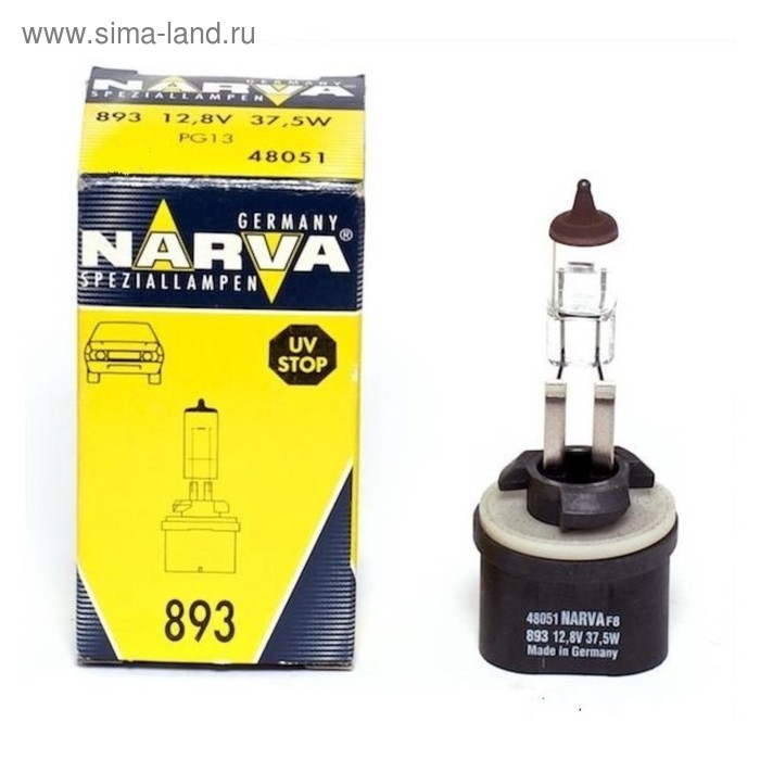 Лампа автомобильная Narva PG13, 893, 12 В, 37.5 Вт, 48051 - Фото 1