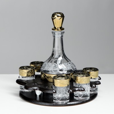 Мини-бар «Столичный. Вдохновение», 8 предметов: барная стойка, графин, стопки 6 шт, 500/50 мл