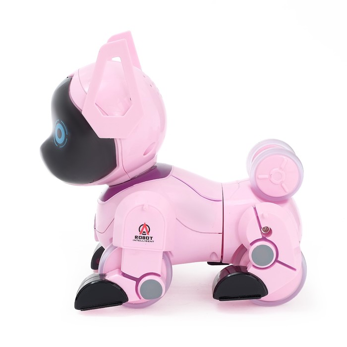 Робот собака «Паппи» , с программированием, на пульте управления, интерактивный: звук, свет, на аккумуляторе, розовый - фото 1905591675
