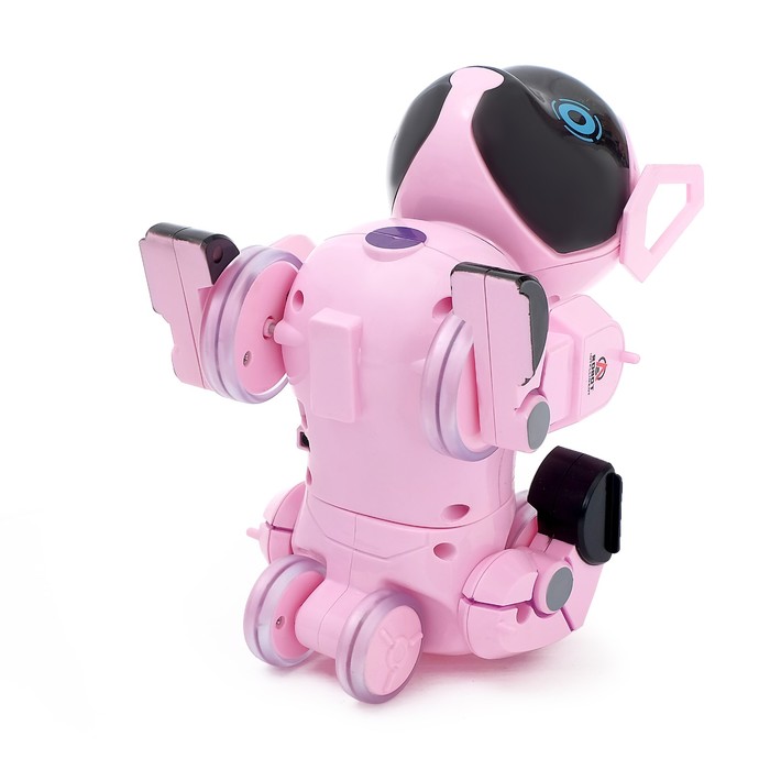 Робот собака «Паппи» , с программированием, на пульте управления, интерактивный: звук, свет, на аккумуляторе, розовый - фото 1883486501