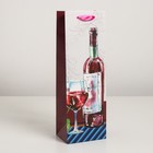 Пакет ламинированный под бутылку, 12 х 9 х 36 см - Фото 1