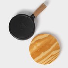 Сковорода «Мини», d=16 см, чугун, деревянная ручка, чёрная - Фото 5