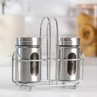 Набор для специй на подставке «Стиль», 2 предмета: солонка и перечница, 80 мл, стекло - Фото 1