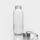 Бутылка для воды стеклянная в чехле «Лапки», 300 мл, h=17 см, цвет розовый - фото 4287083
