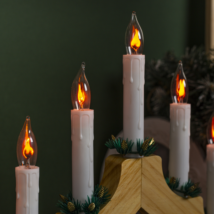 Светодиодная фигура «Рождественская горка» 39.5 × 33 × 5 см, дерево, 220 В, эффект пламени - фото 1898243929