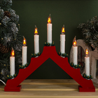 Светодиодная фигура «Рождественская горка» 39.5 × 33 × 5 см, дерево, 220 В, эффект пламени - фото 19608569