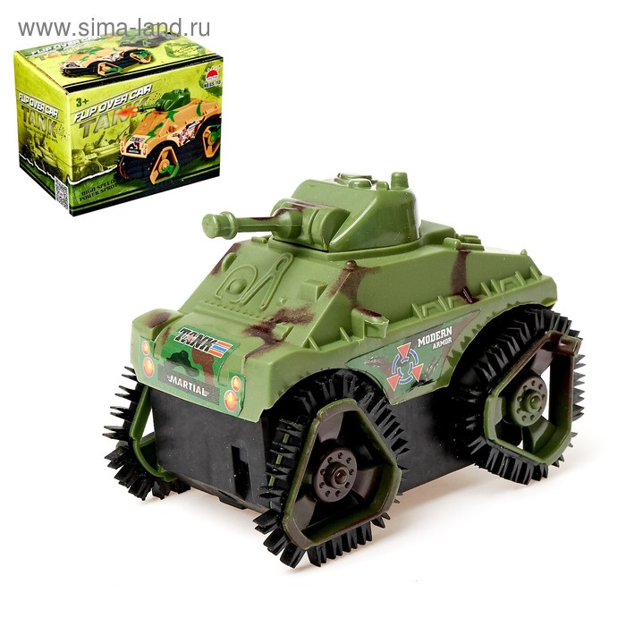 Машина-перевёртыш «Танк», работает от батареек, цвета МИКС - Фото 1