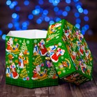 Коробка подарочная "Паттерн Деды Морозы" зеленый, 18,5 x 18,5 x 14,5 см - Фото 2