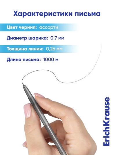 Набор шариковых ручек ErichKrause. Stick Original, 4 цвета, узел 0.7 мм, супермягкое письмо