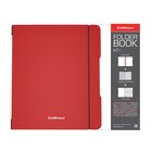 Тетрадь А5+, 48 листов в клетку ErichKrause "FolderBook", съёмная пластиковая обложка, на резинках, блок офсет, белизна 100%, красная - фото 8496851