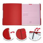 Тетрадь А5+, 96 листов в клетку ErichKrause "FolderBook", съёмная пластиковая обложка, на резинке, блок офсет, белизна 100%, красная - Фото 5