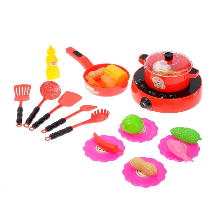 Бытовая техника «Индукционная плита» с аксессуарами, световые и звуковые эффекты 46011