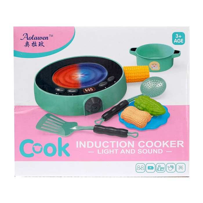 Бытовая техника «Индукционная плита» с аксессуарами, световые и звуковые эффекты 46011