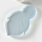 Чайная пара «Листочек», 3 предмета: чашка 320 мл, блюдце 25.5×16 см, ложка, керамика, голубая - Фото 4