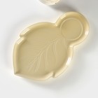 Чайная пара «Листочек», 3 предмета: чашка 320 мл, блюдце 25.5×16 см, ложка, керамика, жёлтая - Фото 4