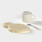Чайная пара керамическая «Листочек», 3 предмета: чашка 320 мл, блюдце 25,5×16 см, ложка, цвет жёлтый - Фото 7
