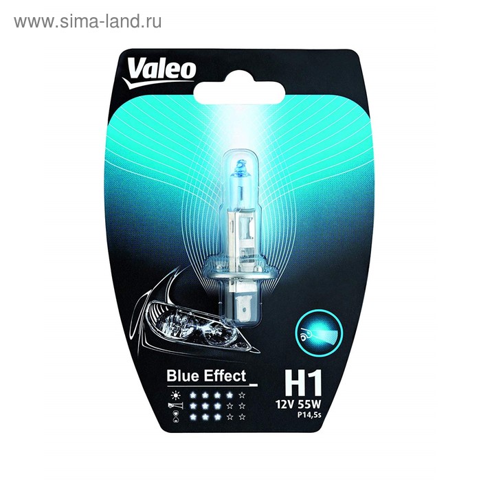 Лампа автомобильная VALEO Blue Effect, H1, 12 В, 55 Вт, 32504 (бл.1) - Фото 1