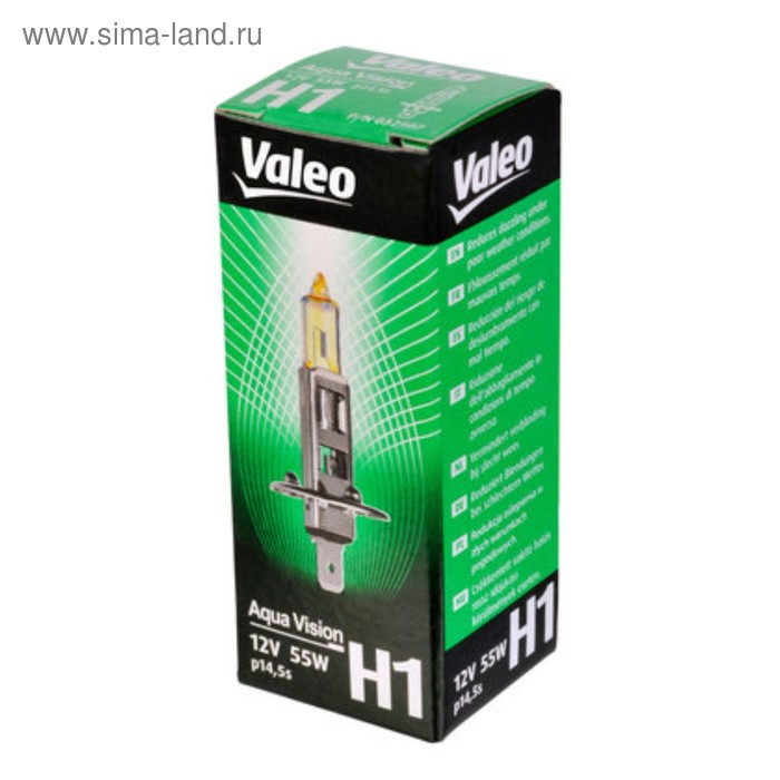 Лампа автомобильная VALEO Aqua Vision, H1, 12 В, 55 Вт, 32507 - Фото 1