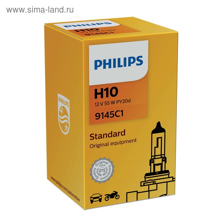 Лампа автомобильная Philips, H10, 12 В, 45 Вт, 9145C1 - Фото 1