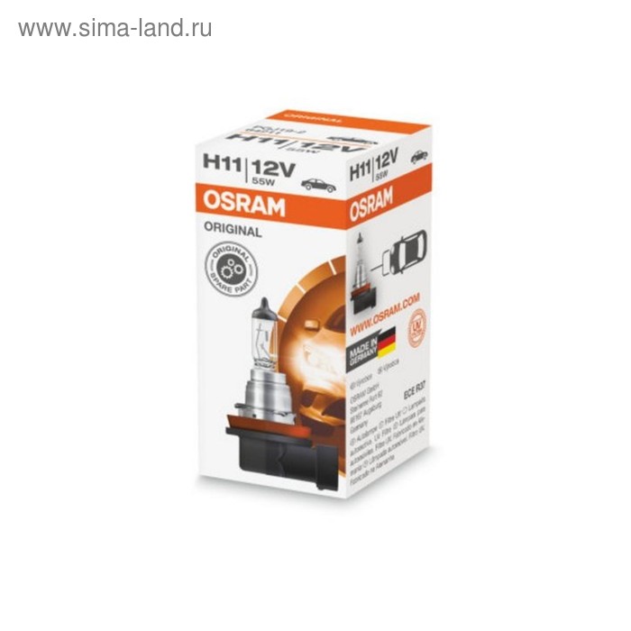 Лампа автомобильная Osram, H11, 12 В, 55 Вт, 64211 - Фото 1