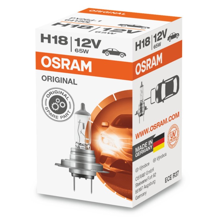 Лампа автомобильная Osram, H18, 12 В, 55 Вт, 64180L - Фото 1