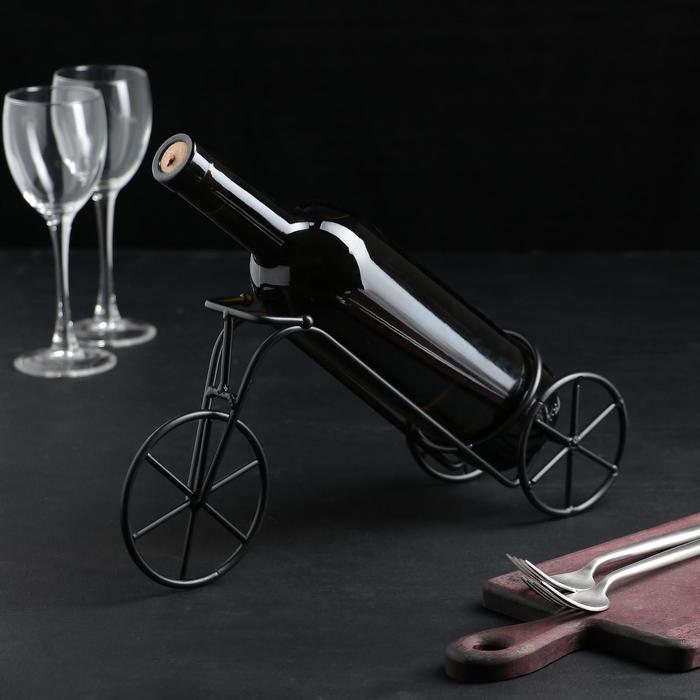 Подставка для бутылки Доляна «Велосипед», 33×10×15 см, цвет коричневый - Фото 1