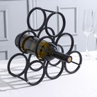 Подставка для бутылок Доляна «Моно», метал, 31.5×28.5×12.5 см, чёрная - Фото 1