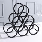 Подставка для бутылок Доляна «Моно», метал, 31.5×28.5×12.5 см, чёрная - Фото 2