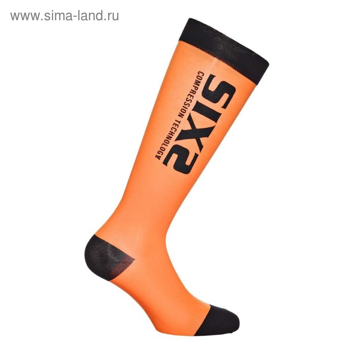 Носки компрессионные SIXS RECOVERY, размер M, оранжевый, чёрный - Фото 1