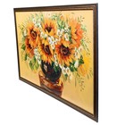 Картина "Подсолнухи в вазе" 50х100(54х104) см - фото 43697735
