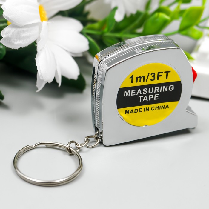 Рулетка на кольце "Эксперт" 1 метр металл МИКС 4х3,8х1,5 см - Фото 1