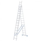 Лестница шарнирная "Сибртех" 97824, алюминиевая, трехсекционная, 3х14 ступеней - фото 299378587