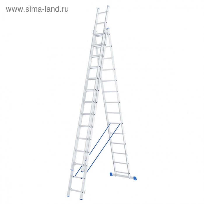 Лестница шарнирная "Сибртех" 97824, алюминиевая, трехсекционная, 3х14 ступеней - Фото 1