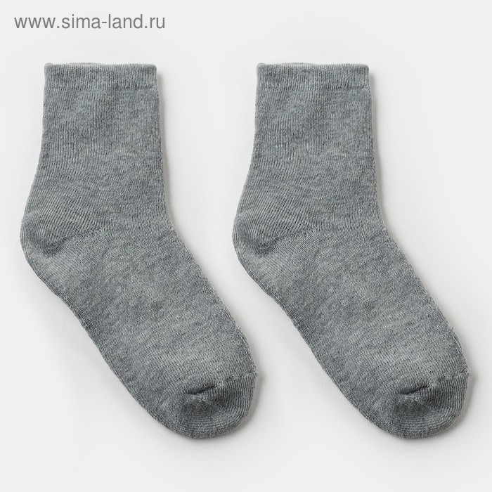 Носки детские махровые, цвет серый, размер 18-20 - Фото 1